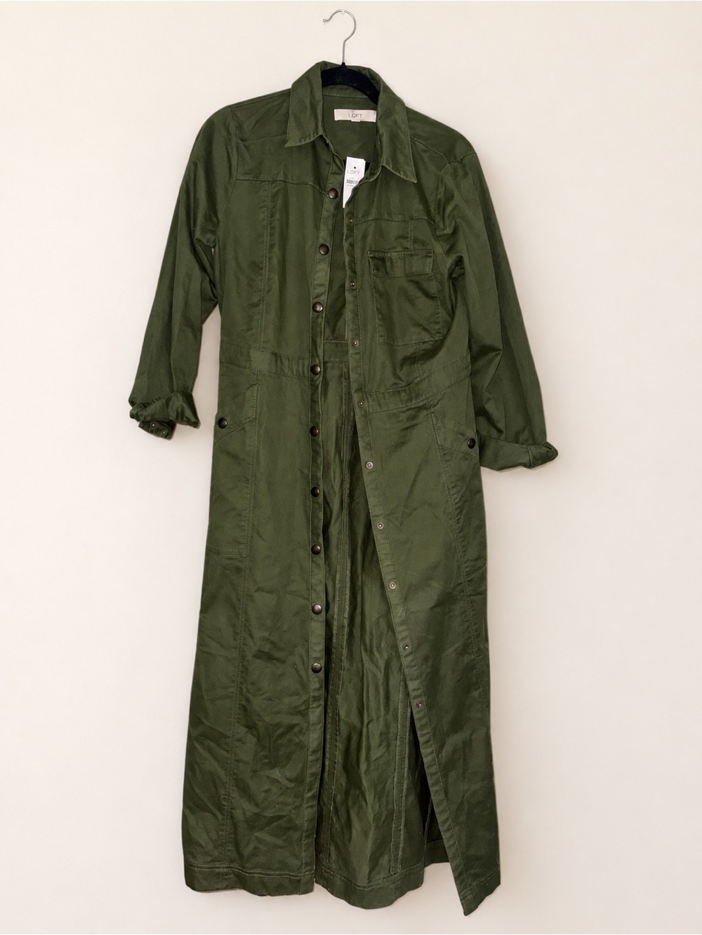 Olive Long Utility Trench Coat and Dress